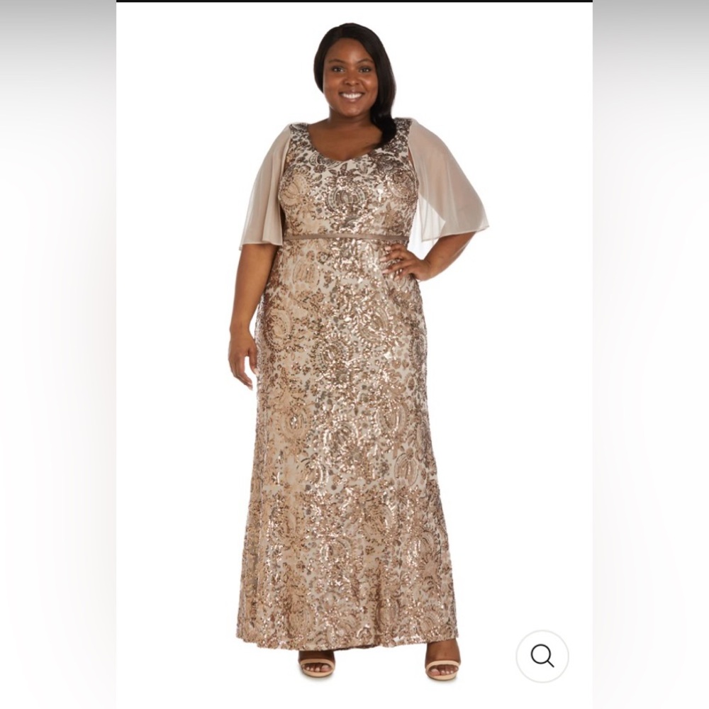 Sequin Capelet Fishtail Dress - Plus